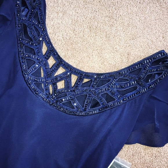 Embellished Cutout Neckline Chiffon Dress - Picture 2 of 4